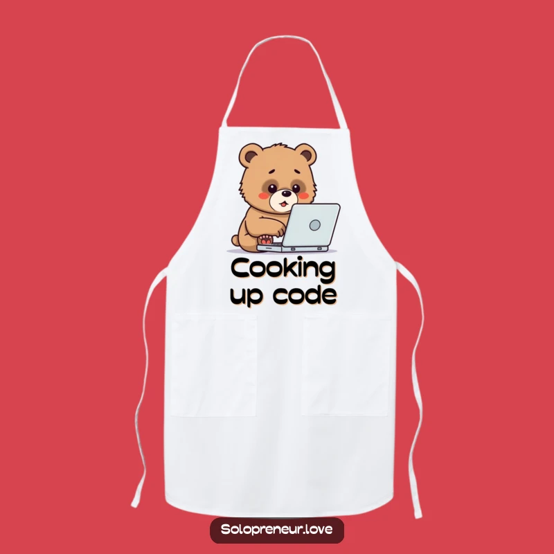Funny Bear Cub Laptop Apron: Work Smarter with Cub Style!