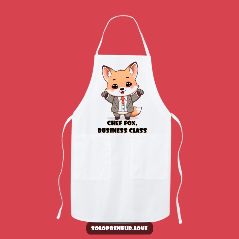 Funny Kawaii Fox Business Suit Chef Apron: Cook with Success!