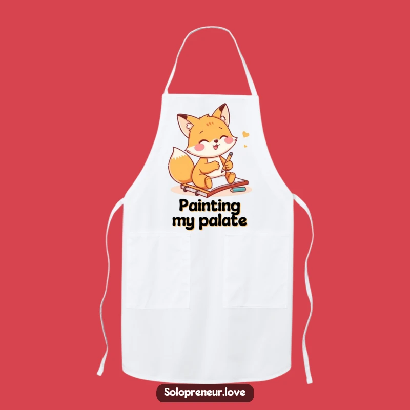 Funny Fox Artist Apron: Sketching Notepad for Messy Fun