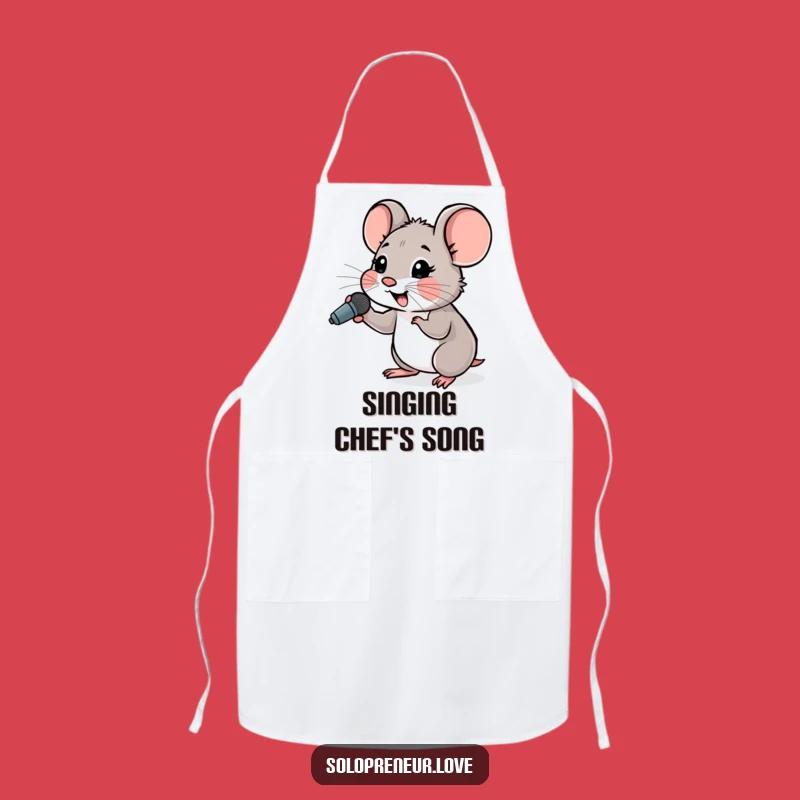Funny Hopeful Mouse Microphone Apron: Perform with Passion