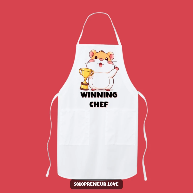 Funny Hamster Trophy Apron: Beaming Champion Character - Cook Like a Winner