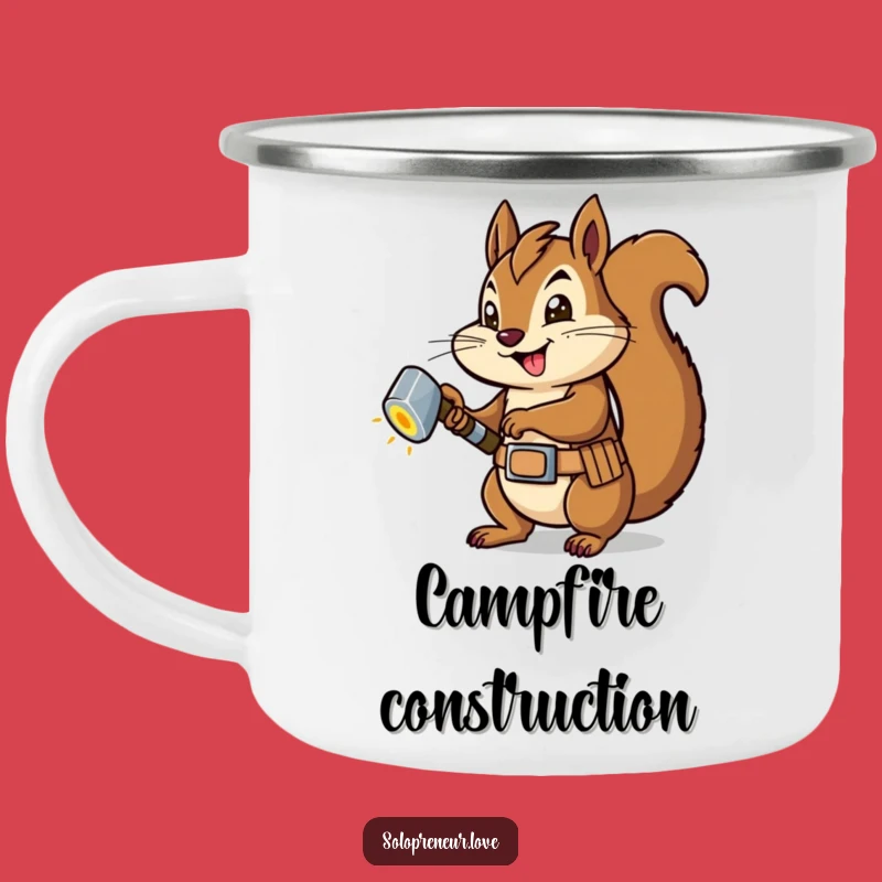 Funny Squirrel Carpenter Camping Mug: Build Anywhere - Outdoor Gift