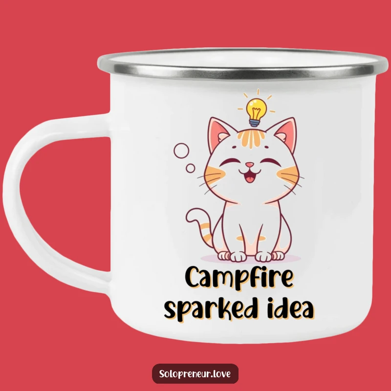 Funny Cat Lightbulb Camping Mug - Idea Genius Gift
