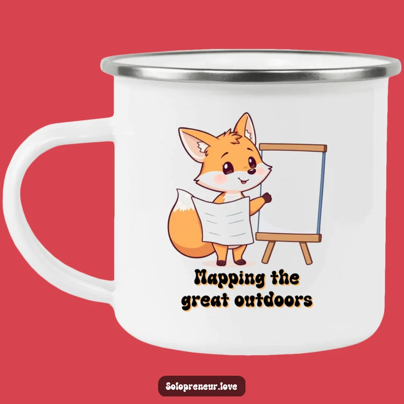 Funny Fox Planning Camping Mug: Adventure Strategy - Perfect Funny Gift!