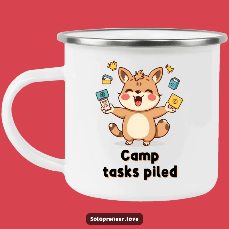 Funny Juggling Animal Camping Mug: Outdoor Task Cup, Hilarious Adventure Gift