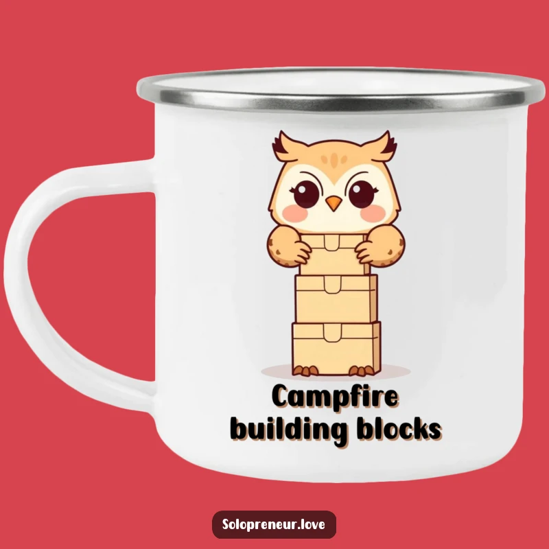 Funny Owl Organizer Camping Mug: Box Stacker Adventure