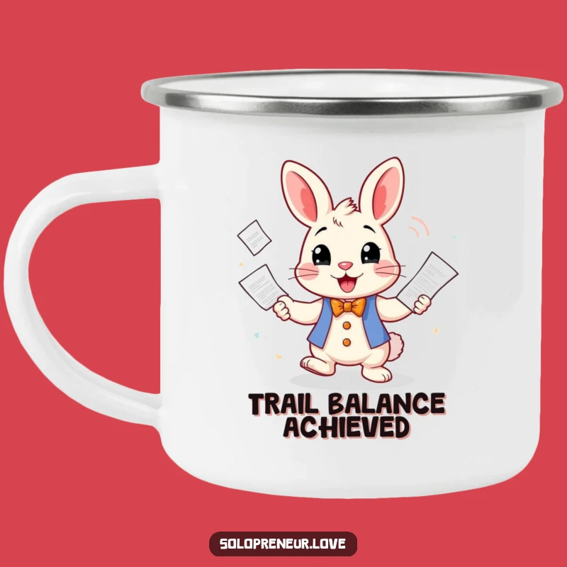 Funny Rabbit Juggling Camping Mug: Conquer Your Day with Bunny Cheer!