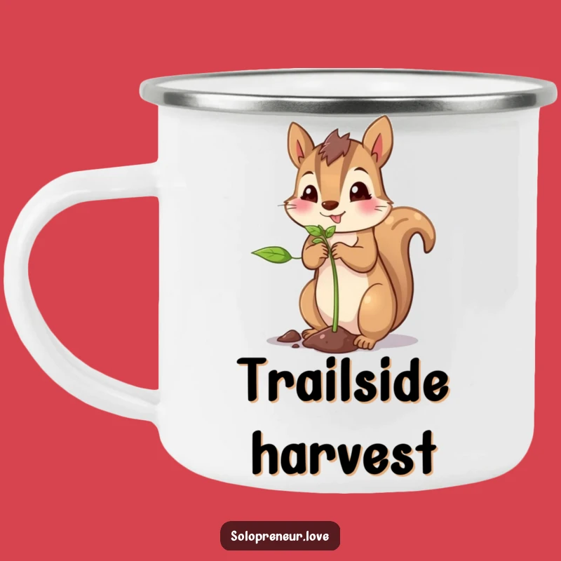 Funny Squirrel Planting Camping Mug: Outdoor Gardener Feline Gift