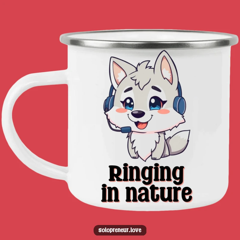 Funny Wolf Expedition Mug - Stay Connected Outdoors, A Rugged Funny Gift