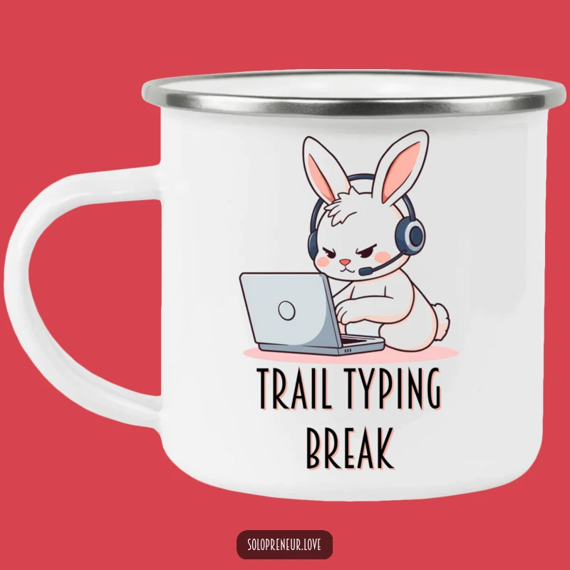 Funny Rabbit Coder Camping Mug: Adventure-Ready Focus