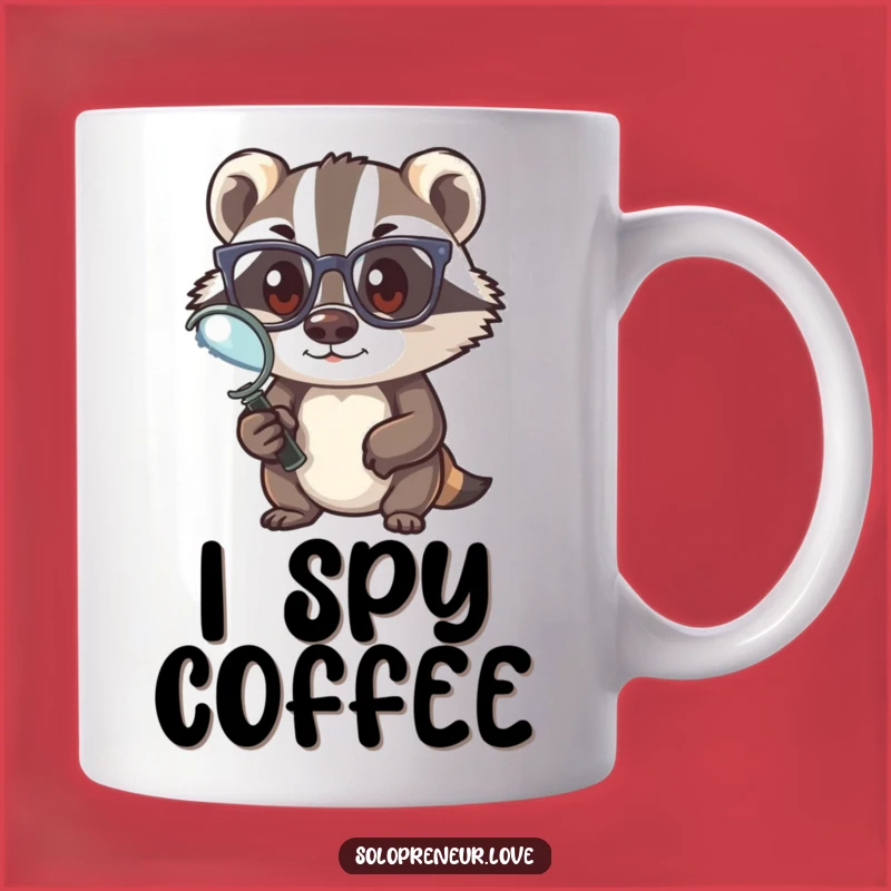Funny Badger Detective Mug - Perfect Funny Gift for the Curious Minded