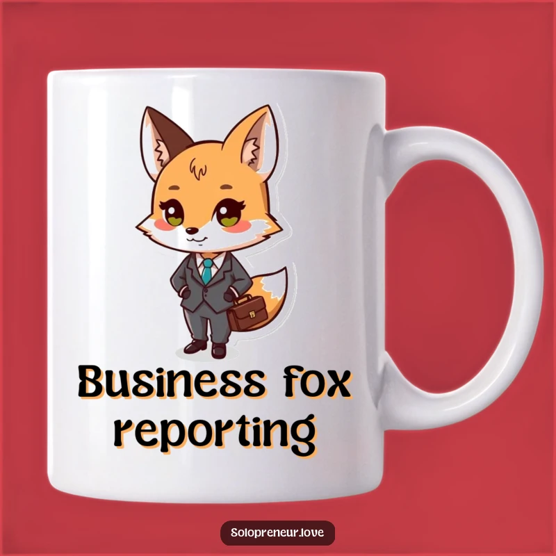 Funny Business Fox Mug - Tiny Suit & Briefcase, Professional Funny Gift