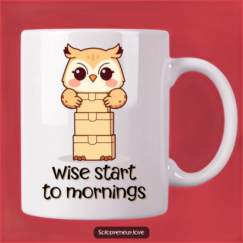 Funny Owl Organizer Mug: Happy Box Stacker Perfect Gift
