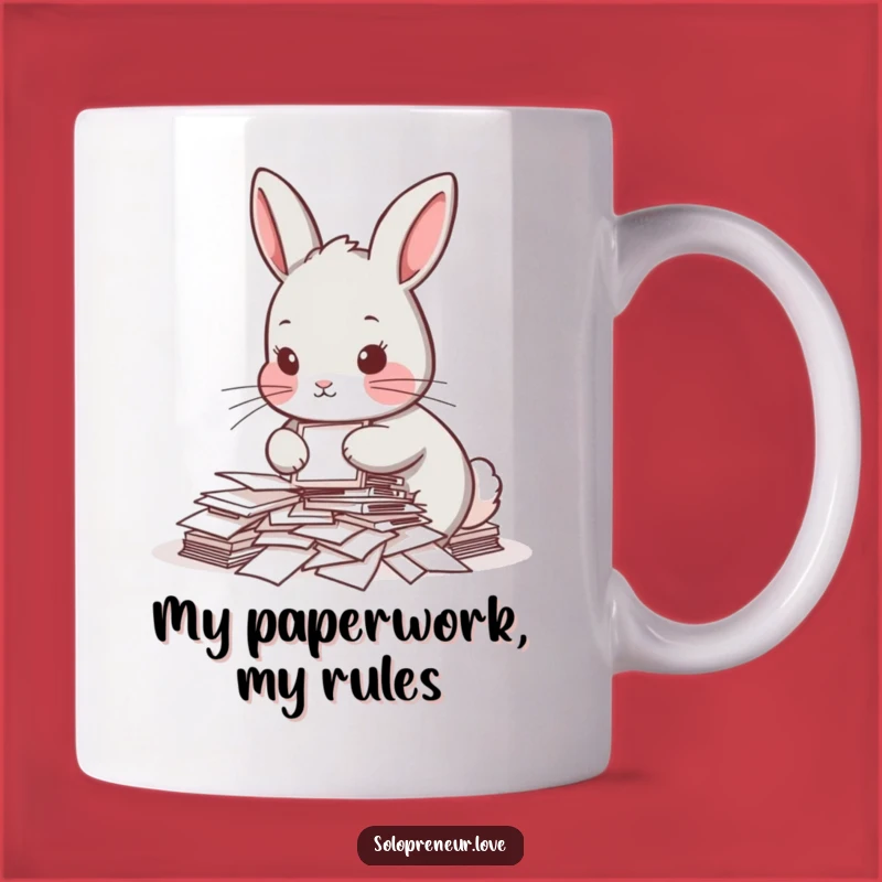 Funny Rabbit Organizer Mug: Hilarious Office Humor Gift for Busy Professionals