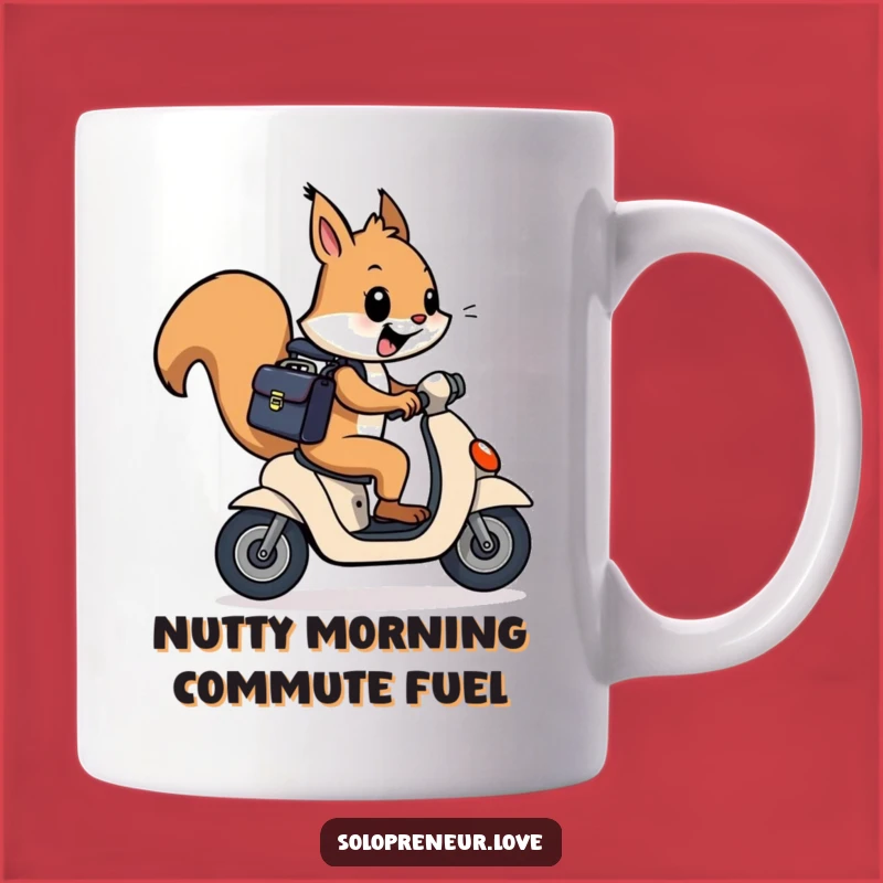 Funny Squirrel Scooter Mug: Cheerful Executive on the Go - Perfect Funny Gift!
