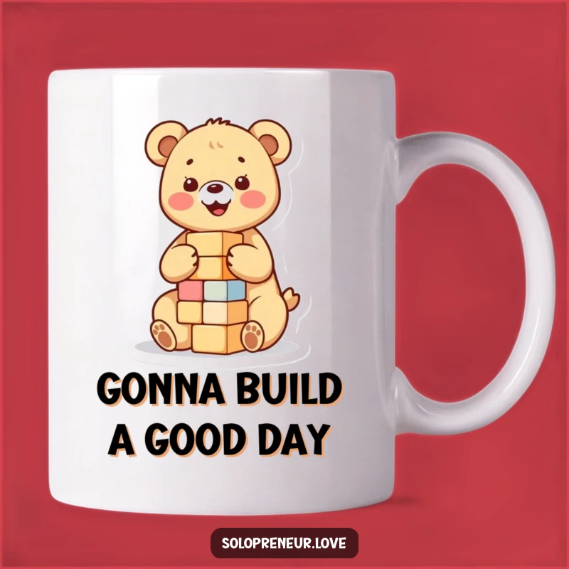 Funny Bear Cub Blocks Mug: Adorable Playtime Humor Gift for All Ages