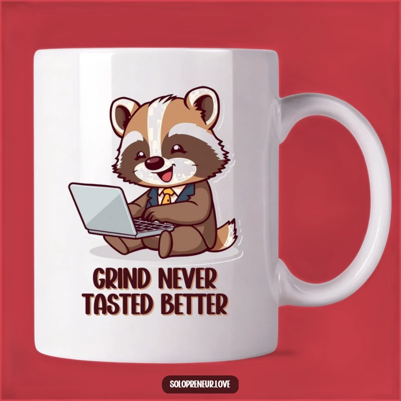 Funny Badger CEO Mug: Joyful Business Laptop Typer Perfect Gift