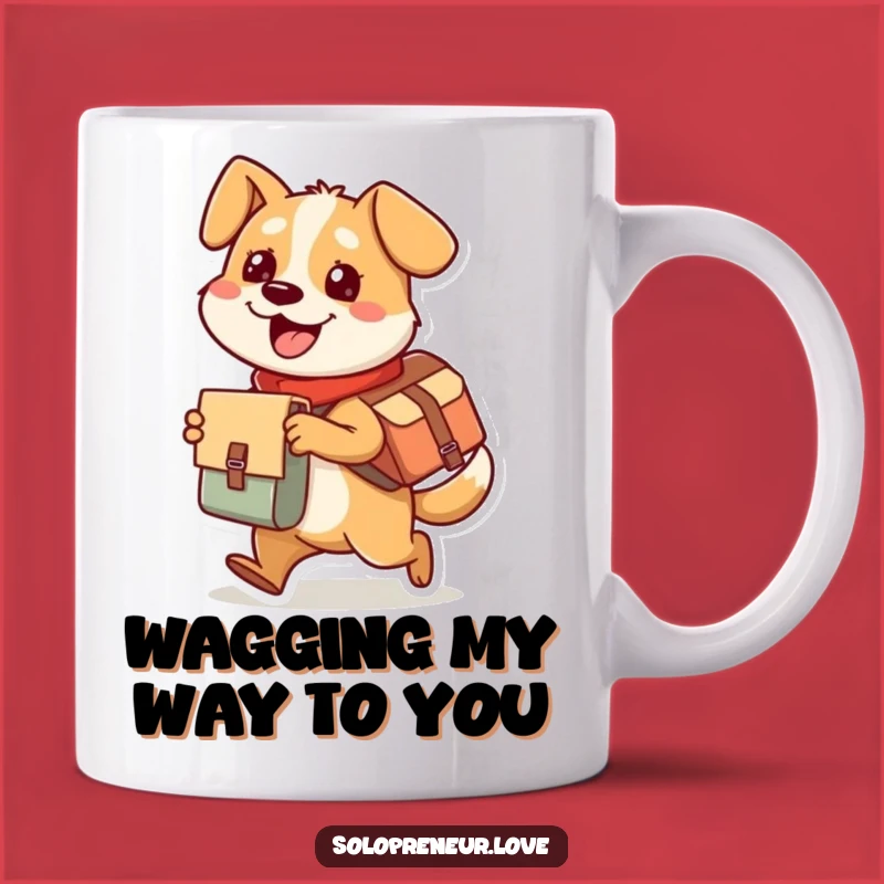 Funny Dog Mug: Busy Delivery Character, Perfect Gift for Enthusiastic Pups