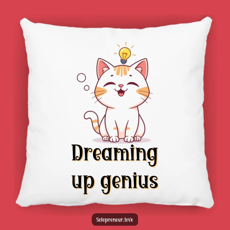 Funny Cat Lightbulb Pillow - Cozy Genius Decor, Gift Idea