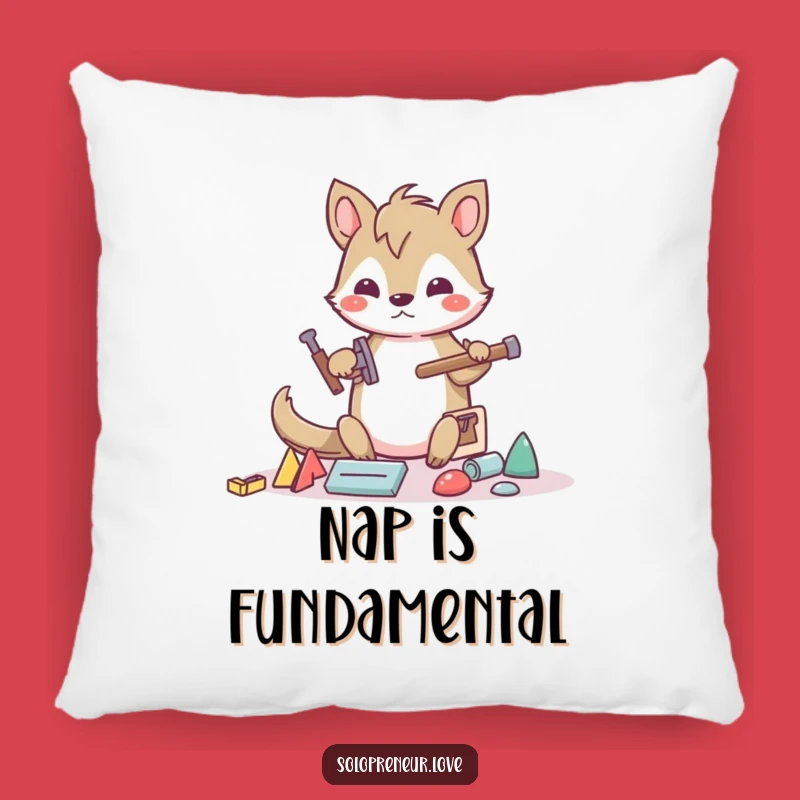 Funny Builder Animal Pillow: Cozy Creator Cushion, Comfy Humor Decor