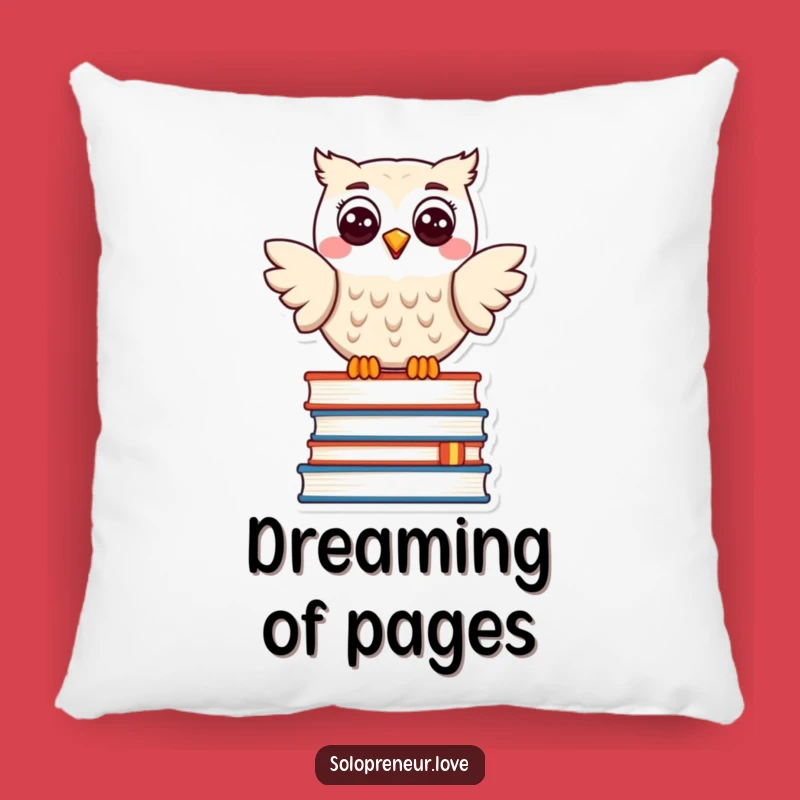 Funny Owl Book Lover Pillow – Cozy Comfort for Happy Readers.