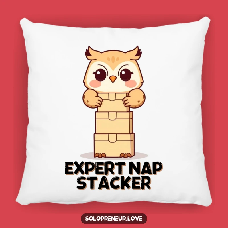 Funny Owl Organizer Pillow: Box Stacker for Comfy Order