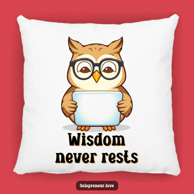 Funny Owl Reading Pillow: Cozy Intellectual Comfort - Perfect Funny Gift!