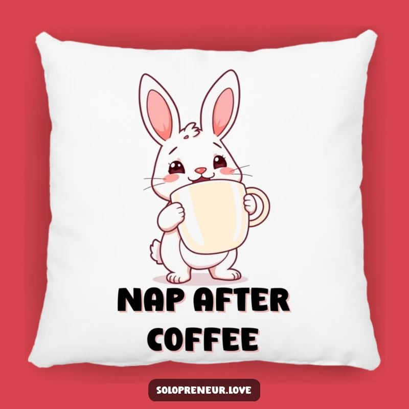 Funny Rabbit Coffee Pillow: Energizer for Comfy Mornings