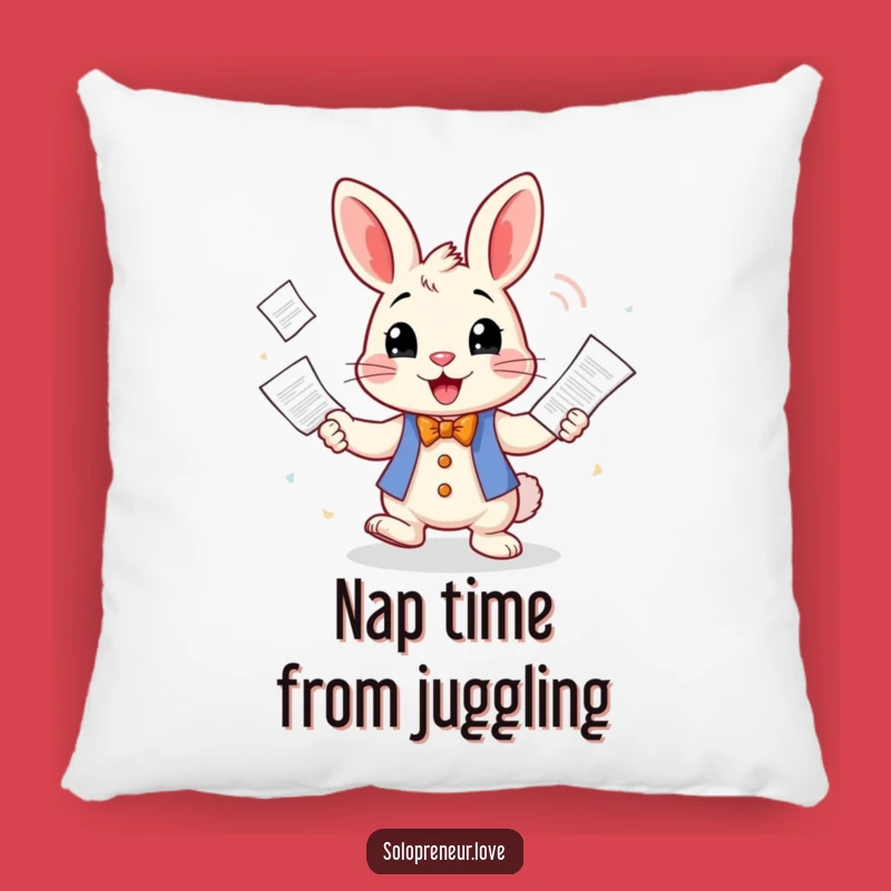 Funny Rabbit Juggling Pillow: Cozy Comfort & Office Humor!