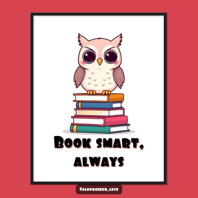 Funny Owl Business Books Digital Art: Instant Wisdom for Your Space
