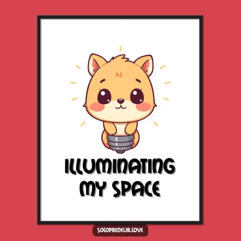 Funny Animal Lightbulb Digital Art - Instant Download for Bright Decor