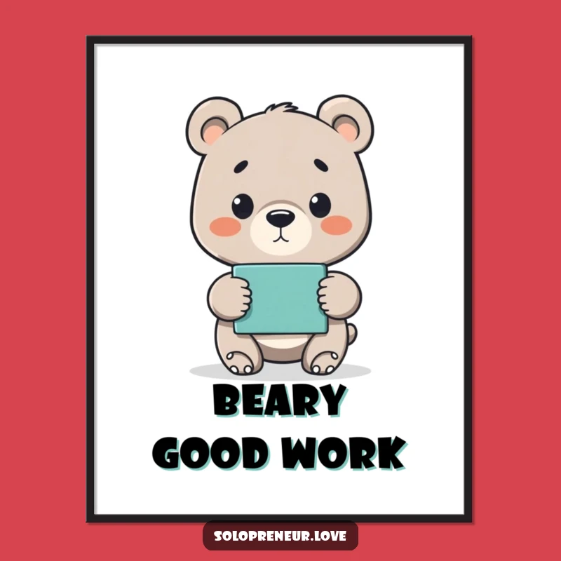 Funny Bear Cub Project Digital Art - Celebrate Success Wall Decor