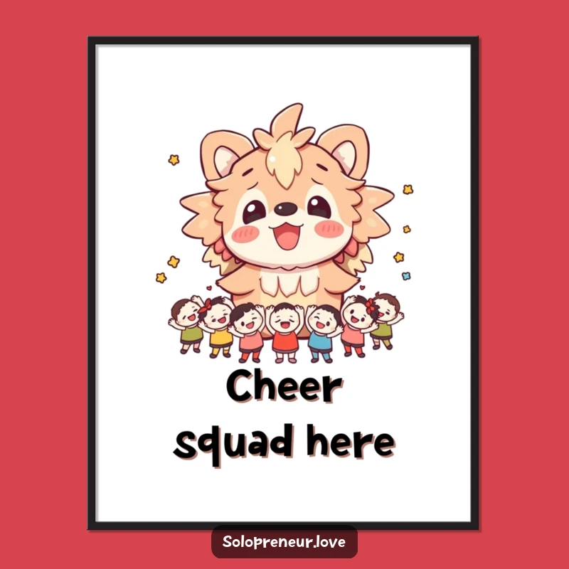 Funny Cheerful Creature Digital Art: Fan Club Print for Instant Joy