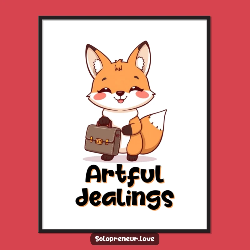 Funny Fox Business Digital Art: Instant Ambitious Decor, Hilarious Wall Art Gift