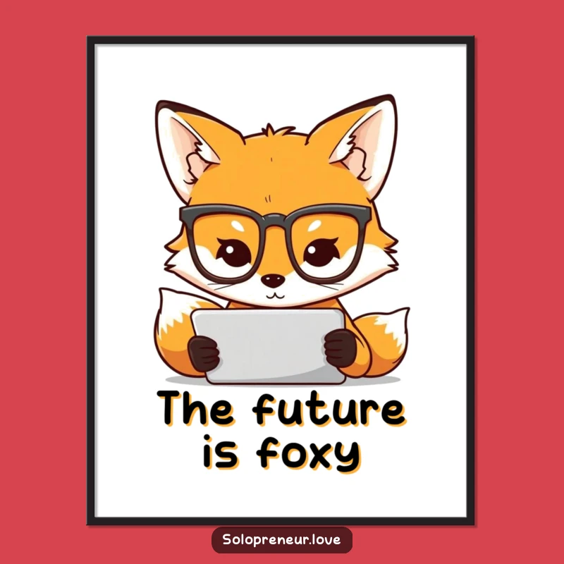 Funny Fox Tablet Digital Art - Intelligent & Modern Wall Decor