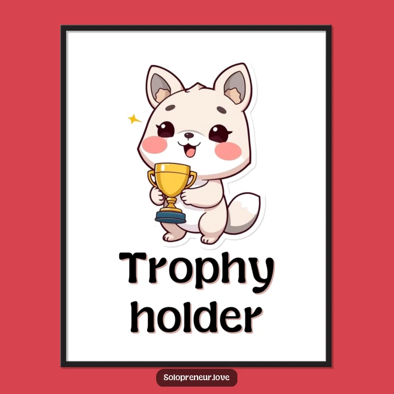 Funny Trophy Winner Animal Digital Art: Hilarious Decor for Your Champion Space!