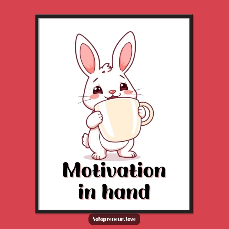 Funny Rabbit Coffee Digital Print: Energizer Art