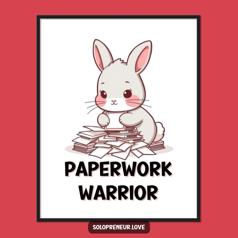 Funny Rabbit Paper Organizer Digital Art: Hilarious Printable Decor for Any Space