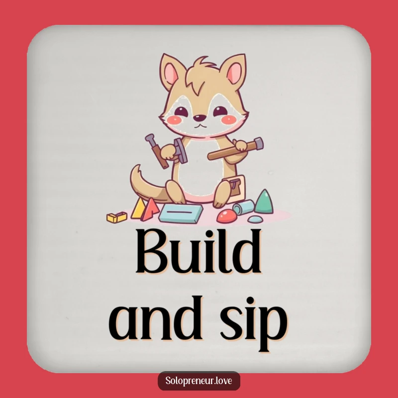 Funny Builder Animal Coaster Set: Construction Protection, Perfect Gift