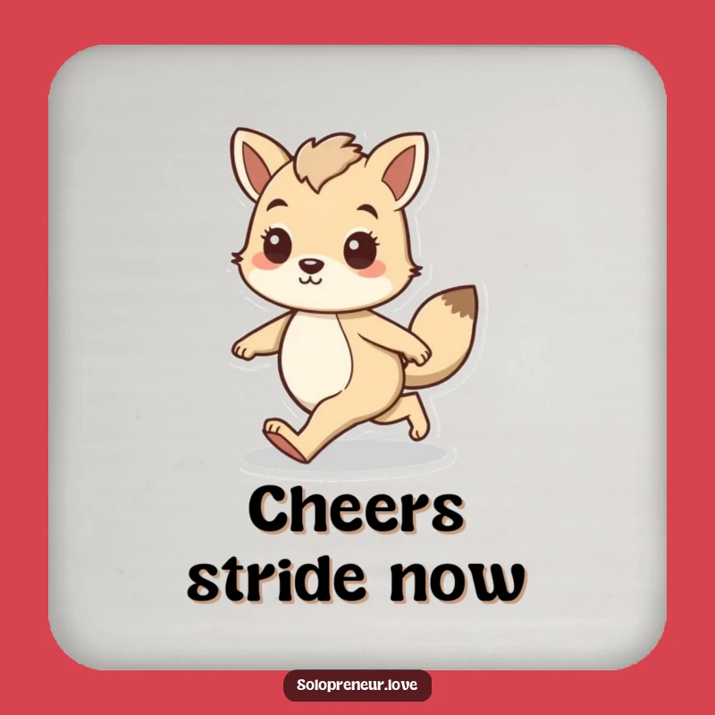 Funny Confident Animal Coaster: Bold Strider Protection for Drinks