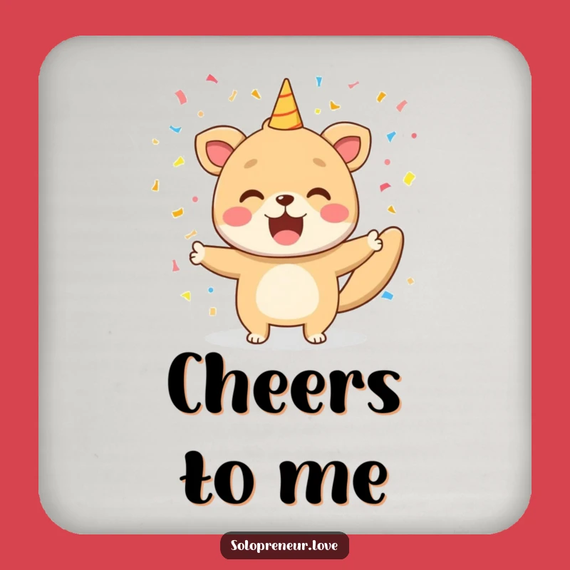 Funny Animal Victory Drink Coaster - Cheers to Your Wins!