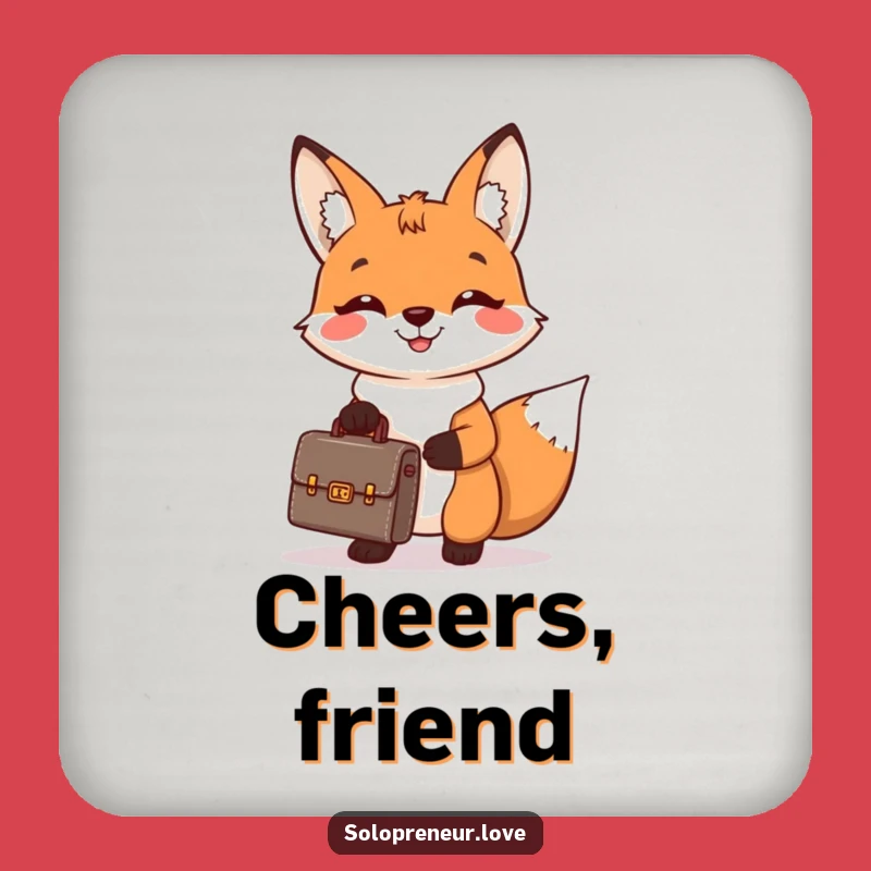 Funny Fox Business Coaster Set: Protect Surfaces with Style, Hilarious Decor Gift