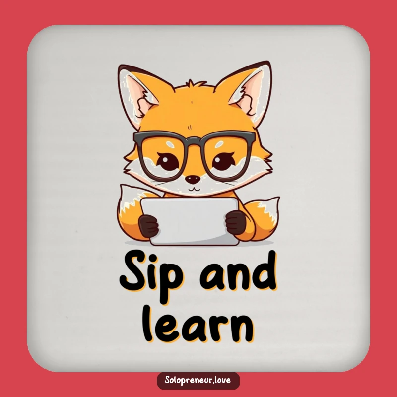 Funny Fox Tablet Coaster - Smart Protection for Your Drink