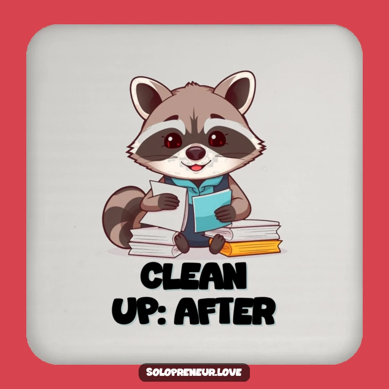 Funny Raccoon Organizer Coaster: Protect Surfaces with Orderly Charm