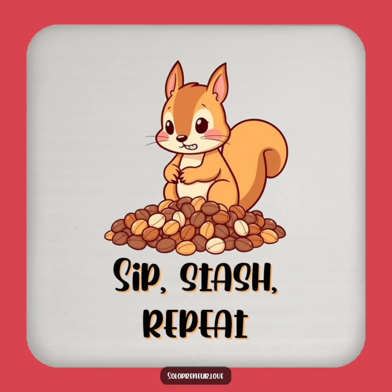 Funny Squirrel Nut Piler Coaster – Protect Surfaces with Nutty Charm.