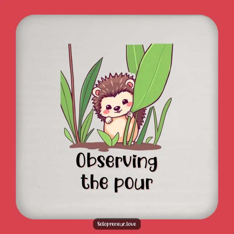 Funny Hedgehog Plant Coaster - Protect Your Table, A Tiny Funny Gift