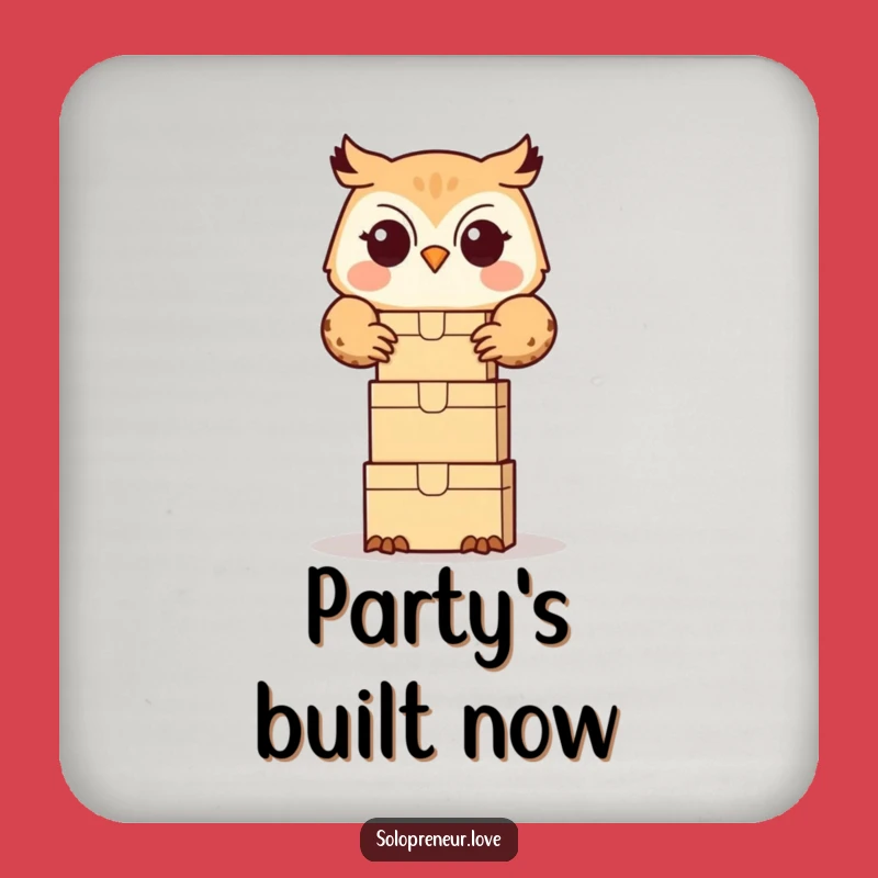 Funny Owl Organizer Coaster Set: Box Stacker Protection