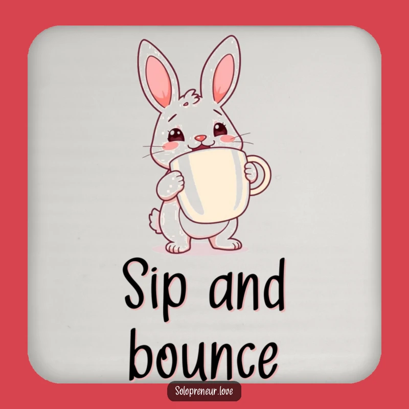 Funny Rabbit Coffee Coaster Set: Energizer Protection