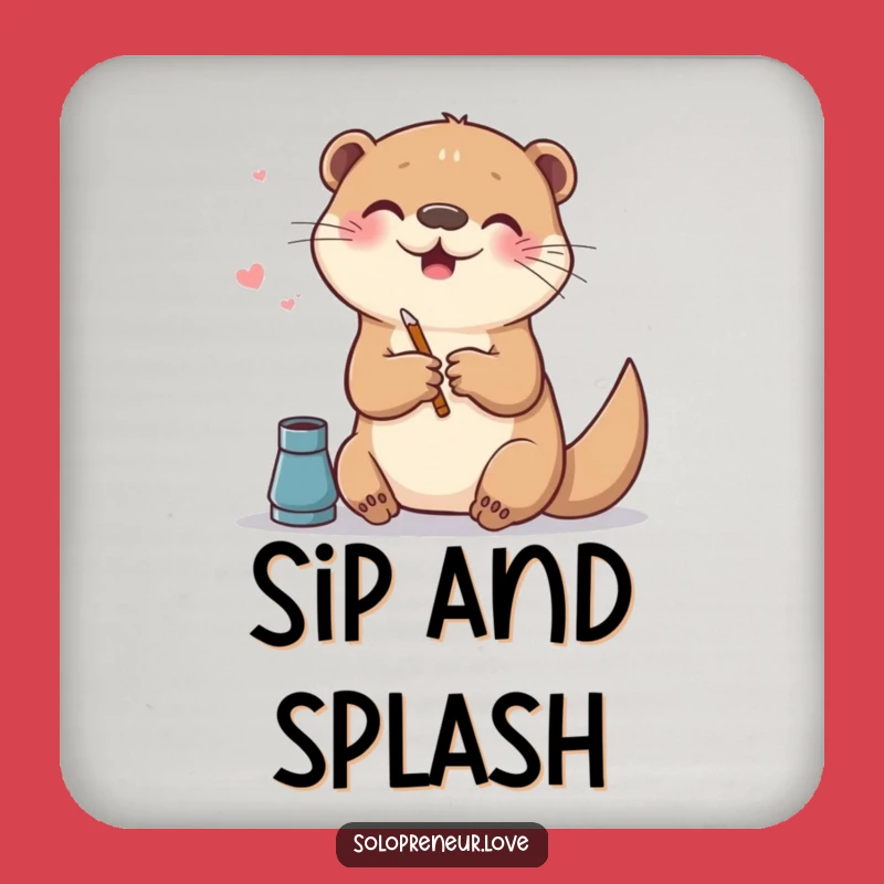 Funny Otter Art Coaster - Protect Surfaces with Creativity
