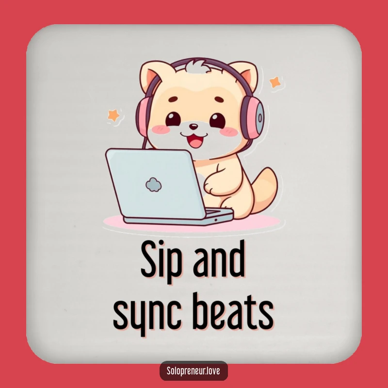 Funny Techie Creature Coaster: Protect Surfaces, Tech Lover, Fun Funny Gift